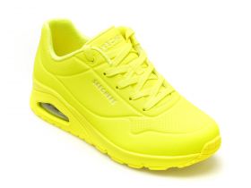 Pantofi sport SKECHERS galbeni, UNO, din piele ecologica