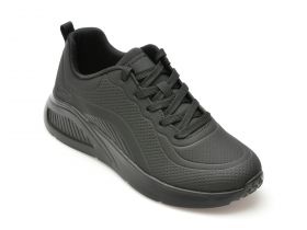 Pantofi sport SKECHERS negri, BOBS BUNO, din piele ecologica