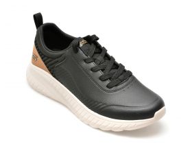 Pantofi sport SKECHERS negri, BOBS SQUAD CHAOS, din piele ecologica