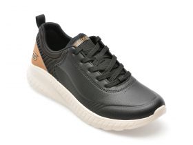 Pantofi sport SKECHERS negri, BOBS SQUAD CHAOS, din piele ecologica