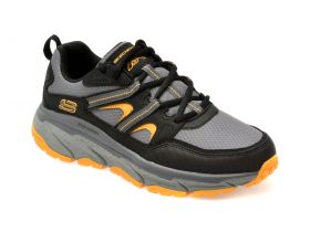 Pantofi sport SKECHERS negri, D LUX JOURNEY, din material textil