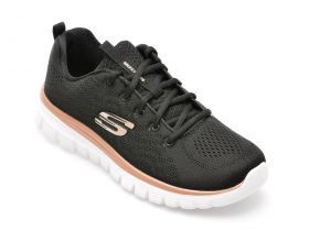 Pantofi sport SKECHERS negri, GRACEFUL, din piele ecologica