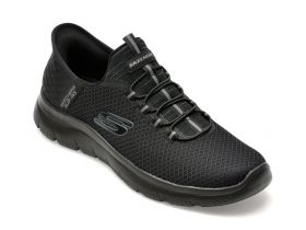 Pantofi sport SKECHERS negri, SUMMITS, din material textil