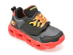 Pantofi sport SKECHERS negri, THERMO-FLASH, din piele ecologica