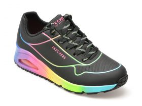 Pantofi sport SKECHERS negri, UNO, din piele ecologica