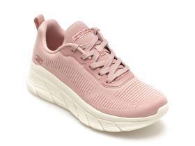 Pantofi sport SKECHERS nude, BOBS B FLEX HI, din material textil