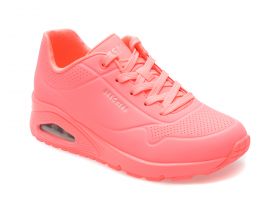 Pantofi sport SKECHERS roz, UNO, din piele ecologica