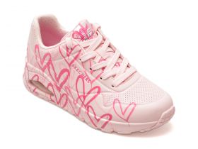 Pantofi sport SKECHERS roz, UNO, din piele ecologica