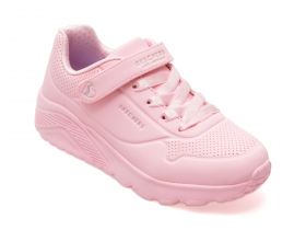 Pantofi sport SKECHERS roz, UNO LITE, din piele ecologica