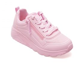 Pantofi sport SKECHERS roz, UNO LITE, din piele ecologica