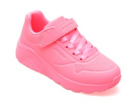 Pantofi sport SKECHERS roz, UNO LITE, din piele ecologica