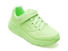 Pantofi sport SKECHERS verzi, UNO LITE, din piele ecologica