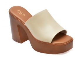 Papuci casual ALDO albi, MAYSEE1101, din piele naturala