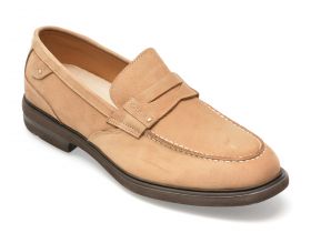 Mocasini OTTER bej, E181, din nabuc
