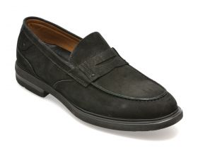Mocasini OTTER negri, E181, din nabuc
