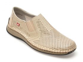 Pantofi casual RIEKER bej, 5297, din piele naturala