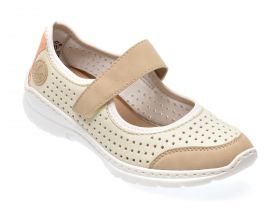 Pantofi casual RIEKER bej, L32B5, din piele ecologica