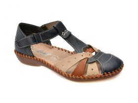 Pantofi casual RIEKER bleumarin, M1655, din piele ecologica