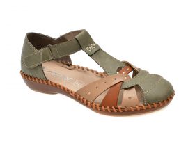 Pantofi casual RIEKER verzi, M1655, din piele ecologica