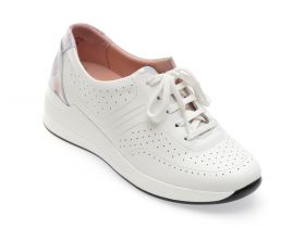 Pantofi casual SUAVE albi, 11005, din piele naturala