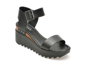 Sandale casual GRYXX negre, 353001, din piele naturala