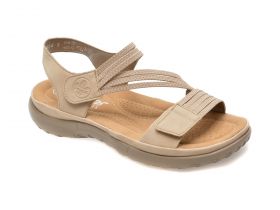 Sandale casual RIEKER bej, 64870, din piele ecologica