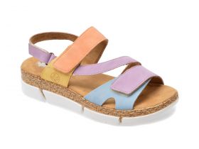 Sandale casual RIEKER multicolor, V2366, din piele ecologica