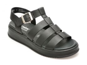 Sandale casual RIEKER negre, W0804, din piele naturala