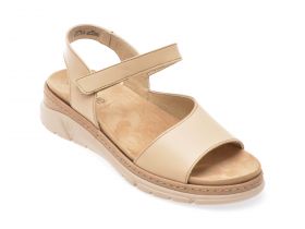 Sandale casual SUAVE bej, 12528, din piele naturala