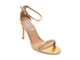 Sandale elegante Steve Madden aurii, BRAZEN, din piele ecologica