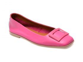 Balerini casual IMAGE fucsia, 356142, din piele naturala