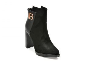 Botine LAURA BIAGIOTTI negre, 8369, din material textil