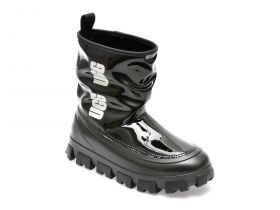 Ghete UGG negre, 1144059, din piele ecologica