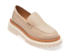 Mocasini casual BASCONI bej, 148, din piele naturala