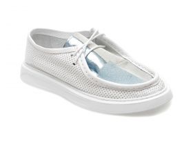 Mocasini casual GRYXX albi, 418020, din piele naturala