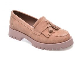 Mocasini casual GRYXX nude, 3512840, din piele intoarsa