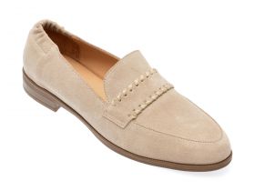 Mocasini casual IMAGE bej, 618779, din piele intoarsa