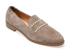 Mocasini casual IMAGE gri, 618779, din piele intoarsa