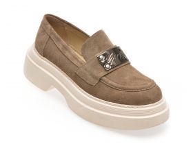 Mocasini casual RACHEL gri, 3293000, din piele intoarsa