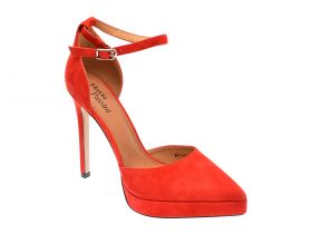 Pantofi eleganti FLAVIA PASSINI rosii, M670L, din piele intoarsa