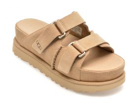 Papuci casual UGG bej, 1155458, din piele naturala