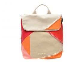 Rucsac DESIGUAL alb, SAKP27, din piele ecologica