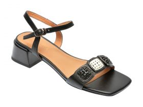 Sandale casual EPICA negre, 205560L, din piele naturala