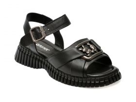 Sandale casual GRYXX negre, 220535, din piele naturala