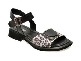 Sandale casual GRYXX negre, 220540, din piele naturala