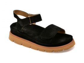 Sandale casual GRYXX negre, 23451, din piele intoarsa