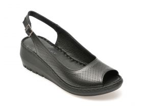 Sandale casual GRYXX negre, 4606, din piele naturala