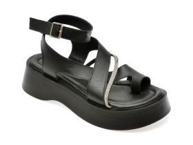 Sandale casual GRYXX negre, 471243, din piele naturala