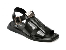 Sandale casual GRYXX negre, 532169, din piele naturala lacuita