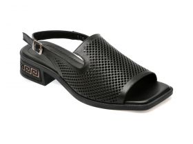 Sandale casual GRYXX negre, 609106, din piele naturala